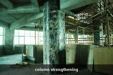 column repair by ud carbon fiber